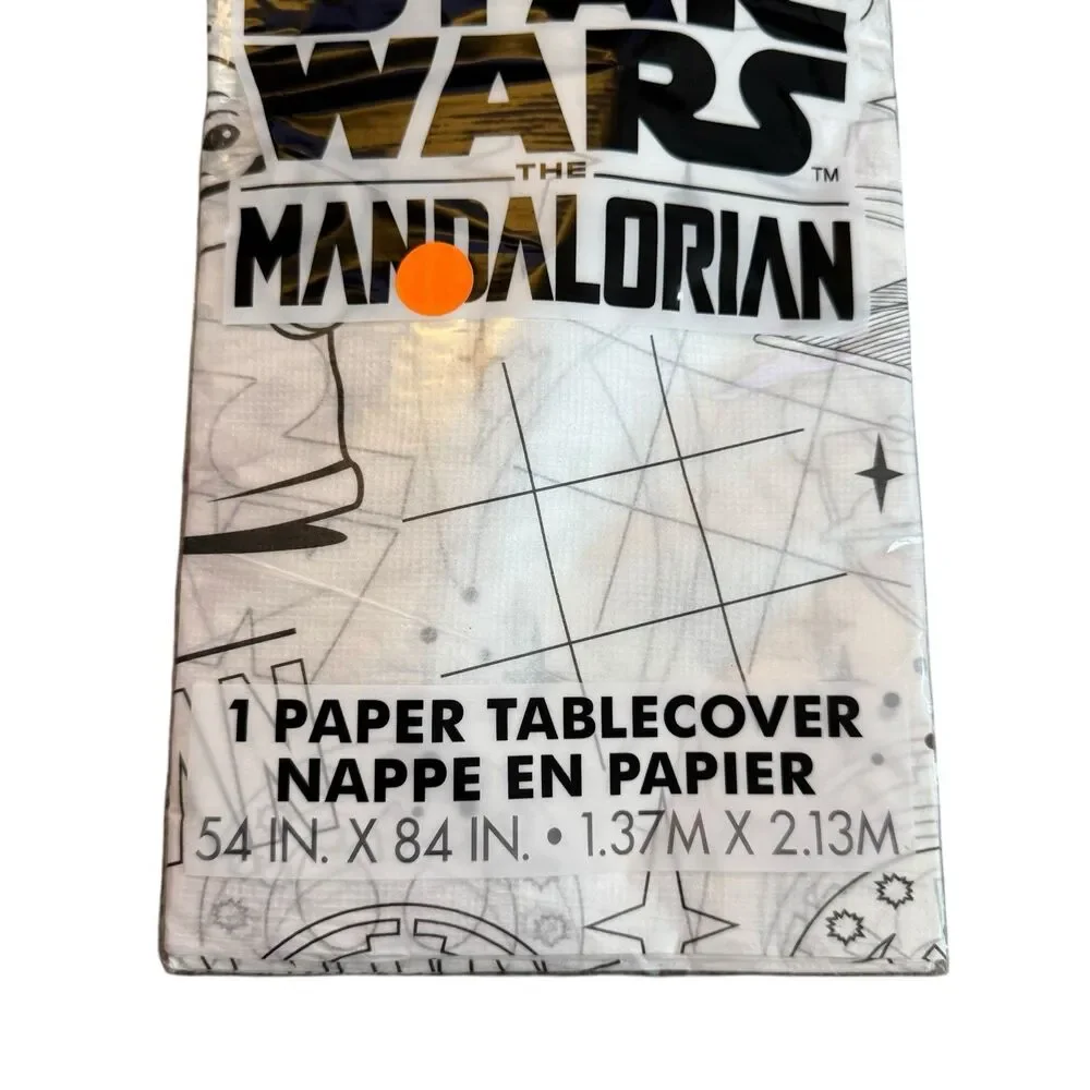 4 Mandalorian Star Wars Party Supplies Table Cover‎ Tablecloth Coloring Paper